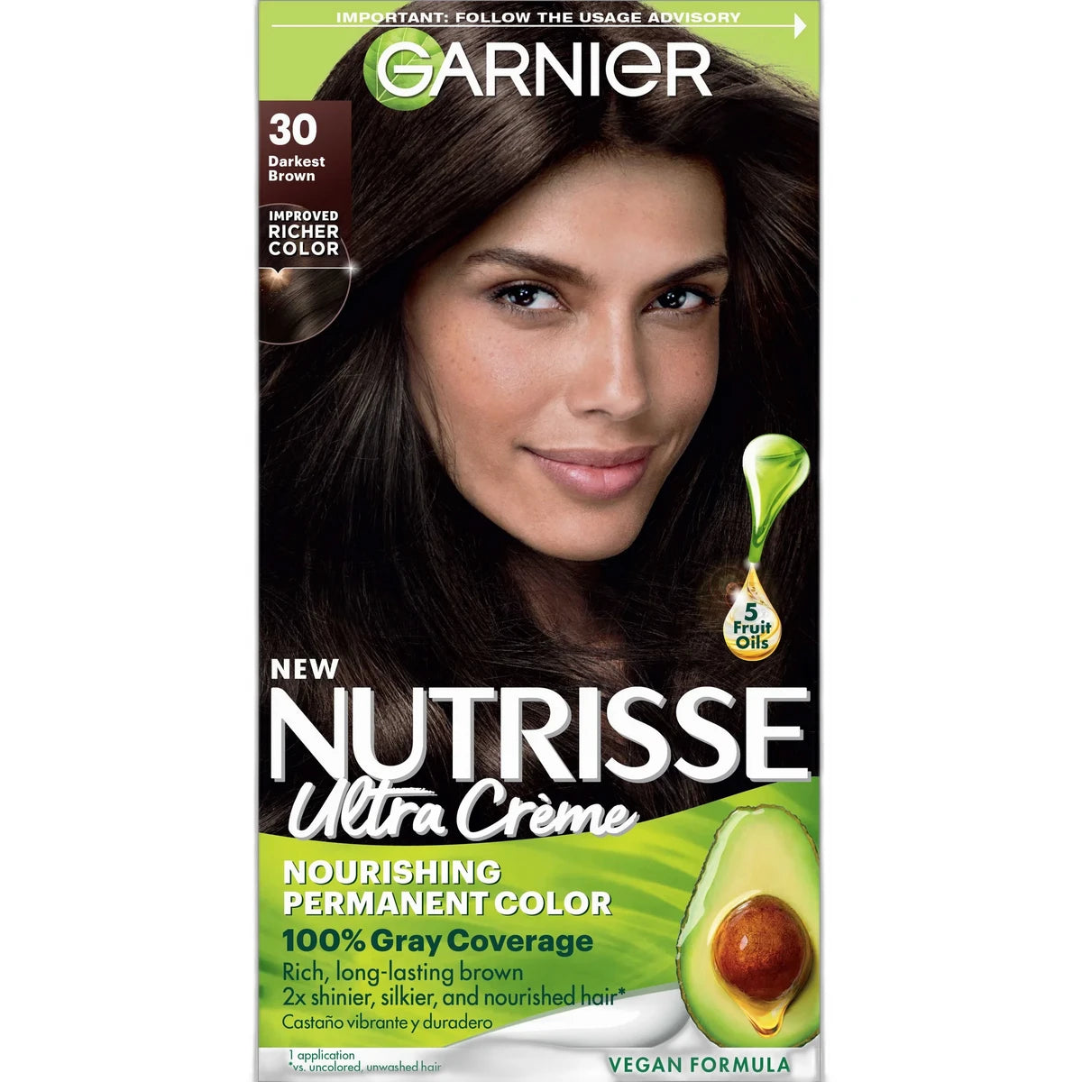 Garnier Nutrisse Nourishing Permanent Hair Color Creme 30 8.48oz (Pack of 12)
