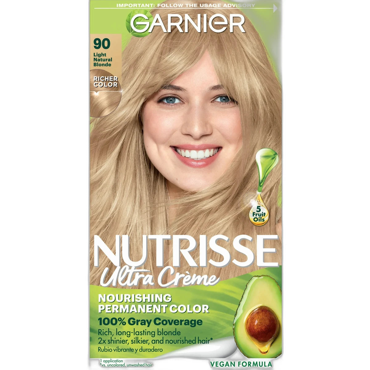 Garnier Nutrisse Permanent Creme Light Natural Blonde Haircolor 8.48oz (Pack of 12)