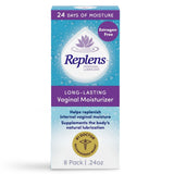 Replens Long Lasting Vaginal Moisturizer - 8 Applicators 0.24 Oz (Pack Of 24)
