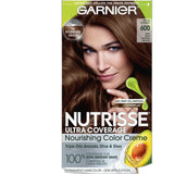 Garnier Nutrisse Ultra Coverage Nourishing Hair Color Creme 600 Deep Light Natural Brown 8.48oz (Pack of 12)