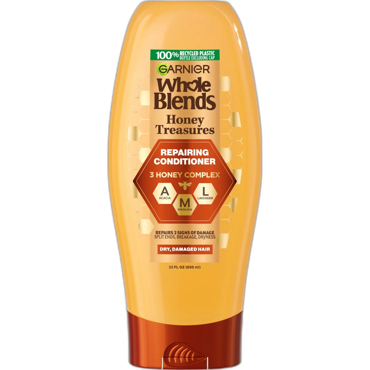 Garnier Whole Blends Honey Treasures Repairing Conditioner 22Oz (Pack of 4)