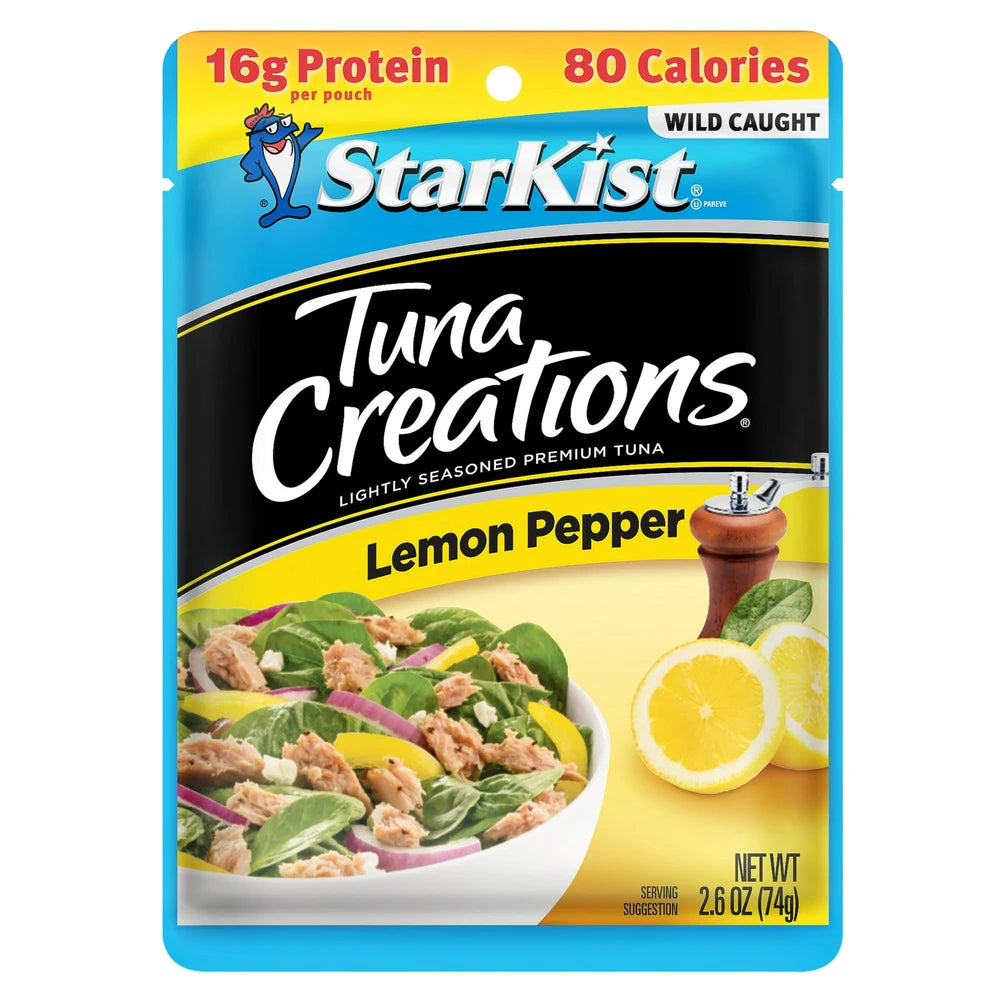 StarKist Tuna Creations Lemon Pepper 16g Protein Pouch 2.6 Oz (Pack of 24)