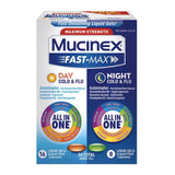 Mucinex Fast-Max Maximum Strength Cold & Flu Day And Night Medicine All-In-One 0.14 Oz (Pack Of 24)
