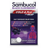 Sambucol Black Elderberry Homeopathic Cold & Flu Relief Tablets - 30Ct 0.48 Oz (Pack Of 24)