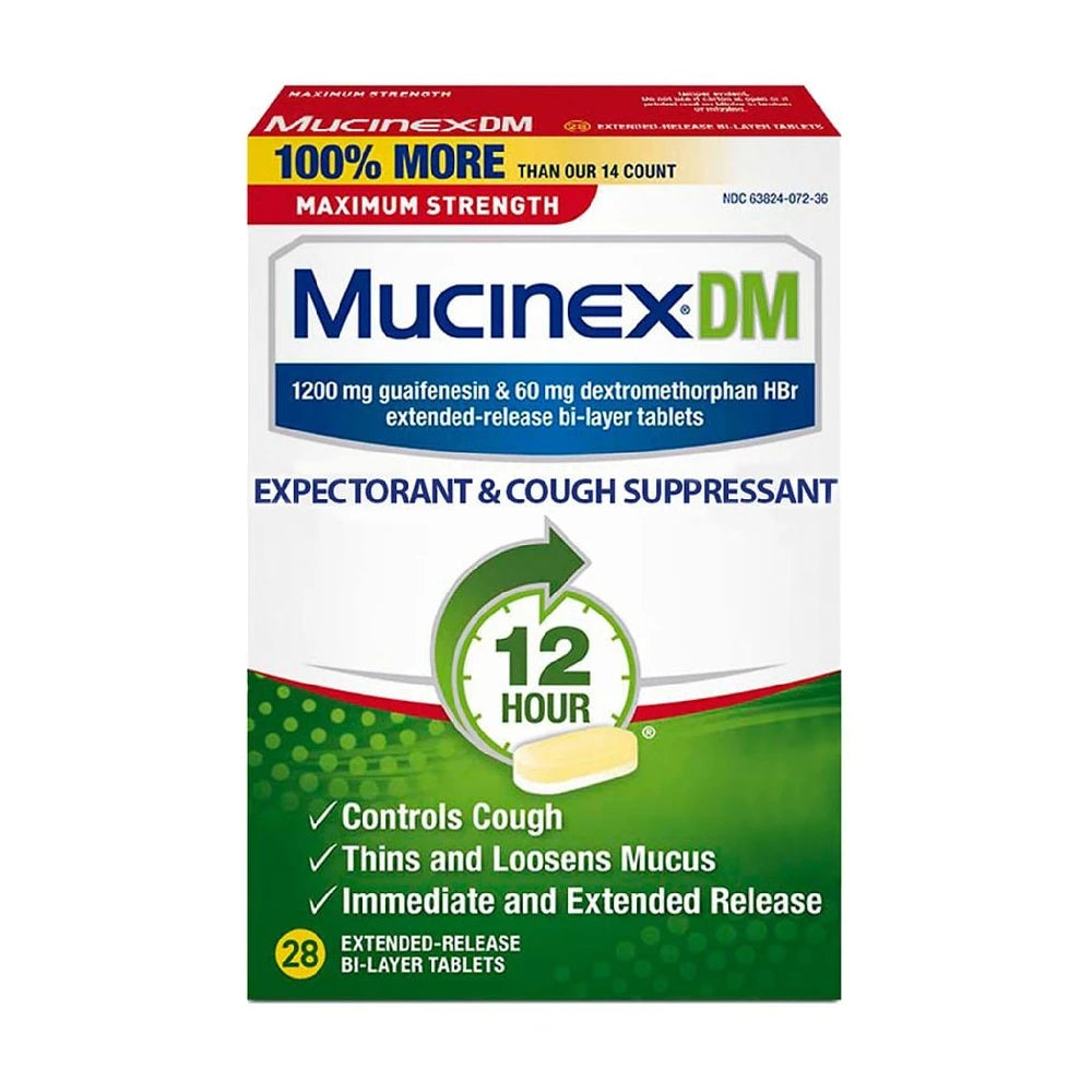 Mucinex Dm Max Strength 12 Hour Cough Medicine - Tablets - 28Ct 0.15 Oz (Pack Of 24)