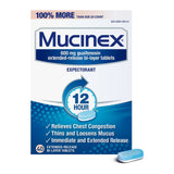 Mucinex 12-Hour Chest Congestion Expectorant Tablets 40 Count 0.15 Oz (Pack Of 24)