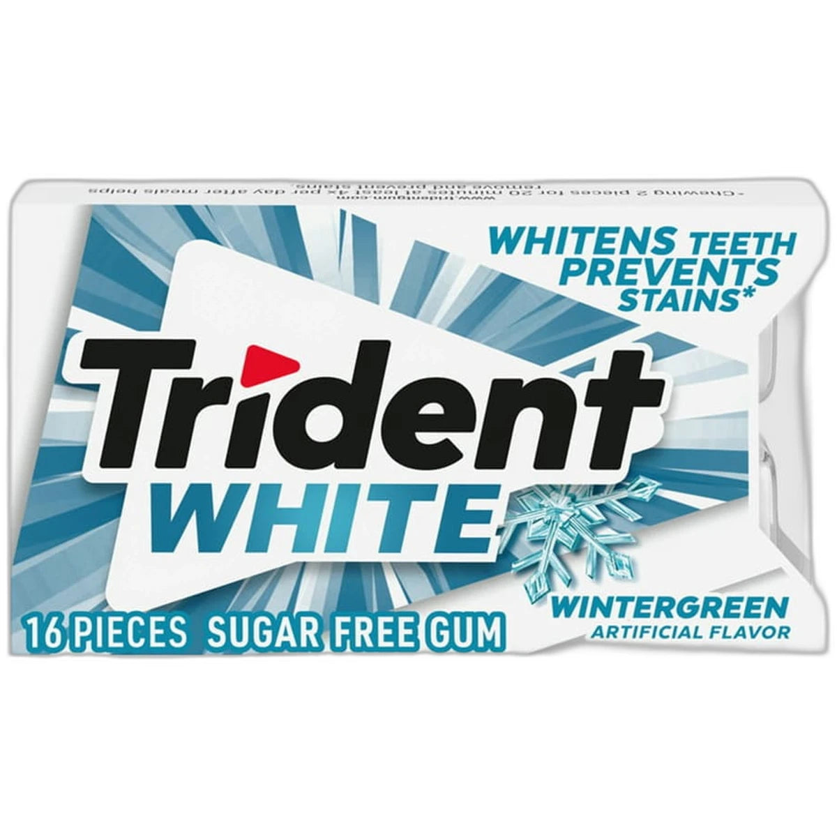 Trident White Wintergreen Gum 16Ct 0.96Oz (Pack of 162)
