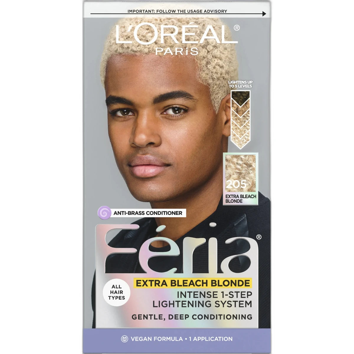 LOreal Paris Feria Deep Conditioning Hair Color 205 Extra Bleach Blonde 8oz (Pack of 12)