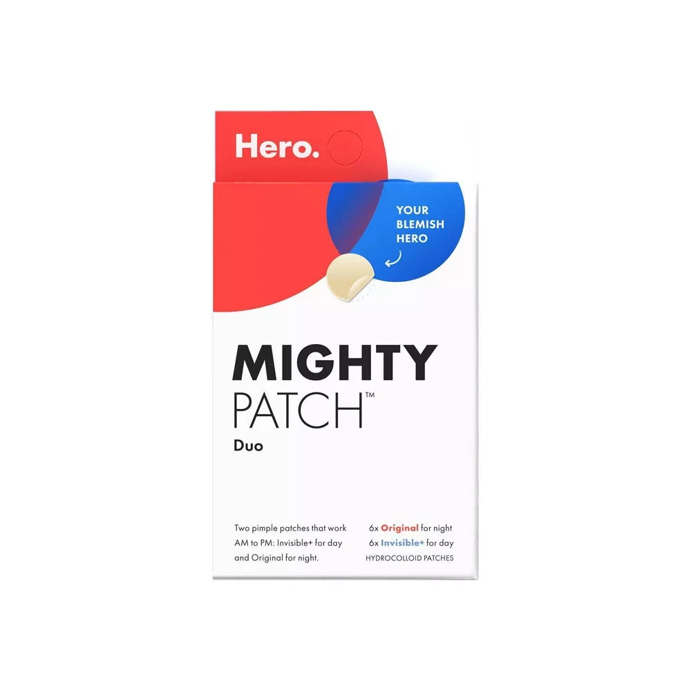 Hero Cosmetics Mighty Patch Duo 6 Original + 6 Invisible Patches 0.1 Oz (Pack Of 24)