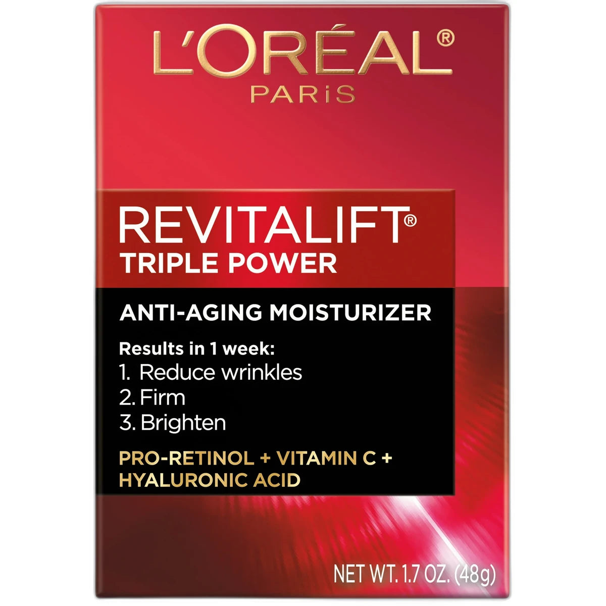 LOreal Paris Revitalift Triple Power Anti Aging Moisturizer 1.7Oz (Pack of 24)