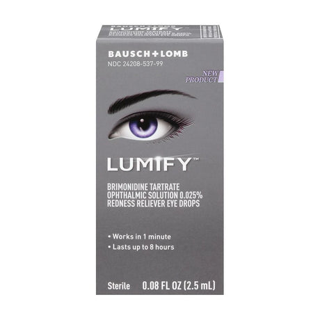Lumify Eye Drops for Redness Relief - 2.5ml 0.08 fl Oz (Pack of 24)