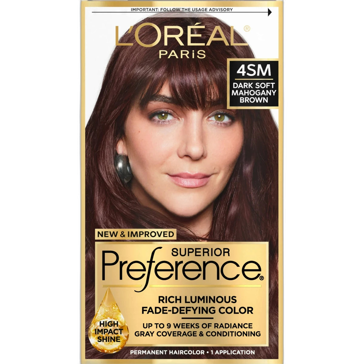 Loreal Paris Superior Preference Luminous Fade Defying Color 4Sm Dark Soft Mahogany Brown 8Oz (Pack Of 12)