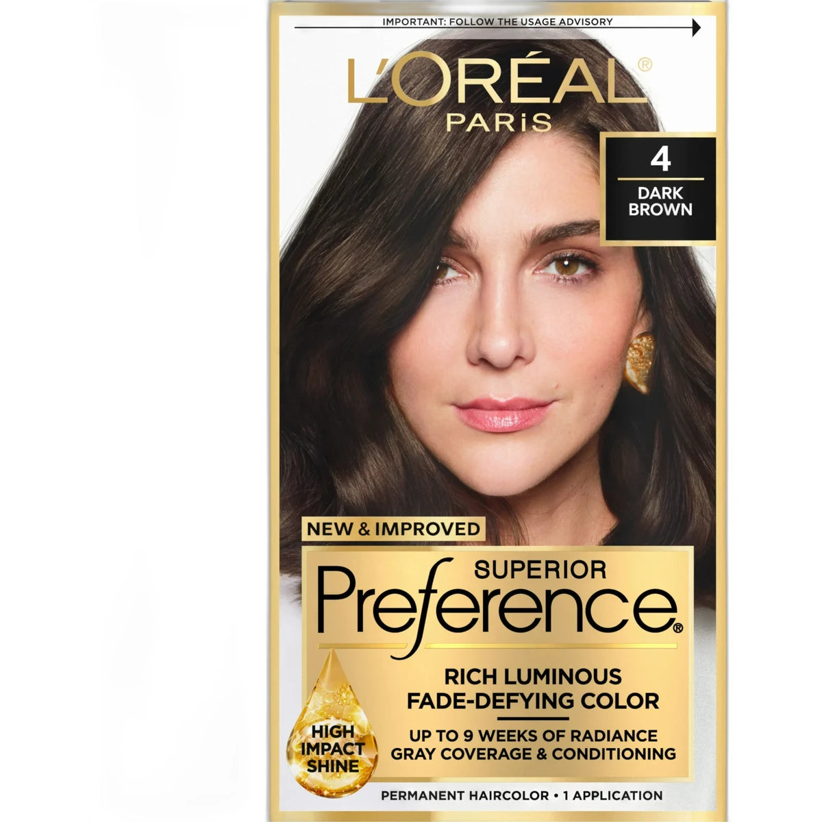 Loreal Superior Preference Hair Color 4 Dark Brown 8Oz(Pack Of 12)