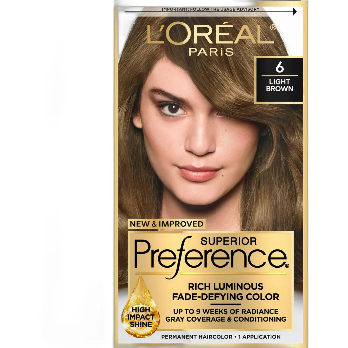 Loreal Superior Preference Hair Color 6 Light Brown1 Ea 8Oz (Pack Of 12)