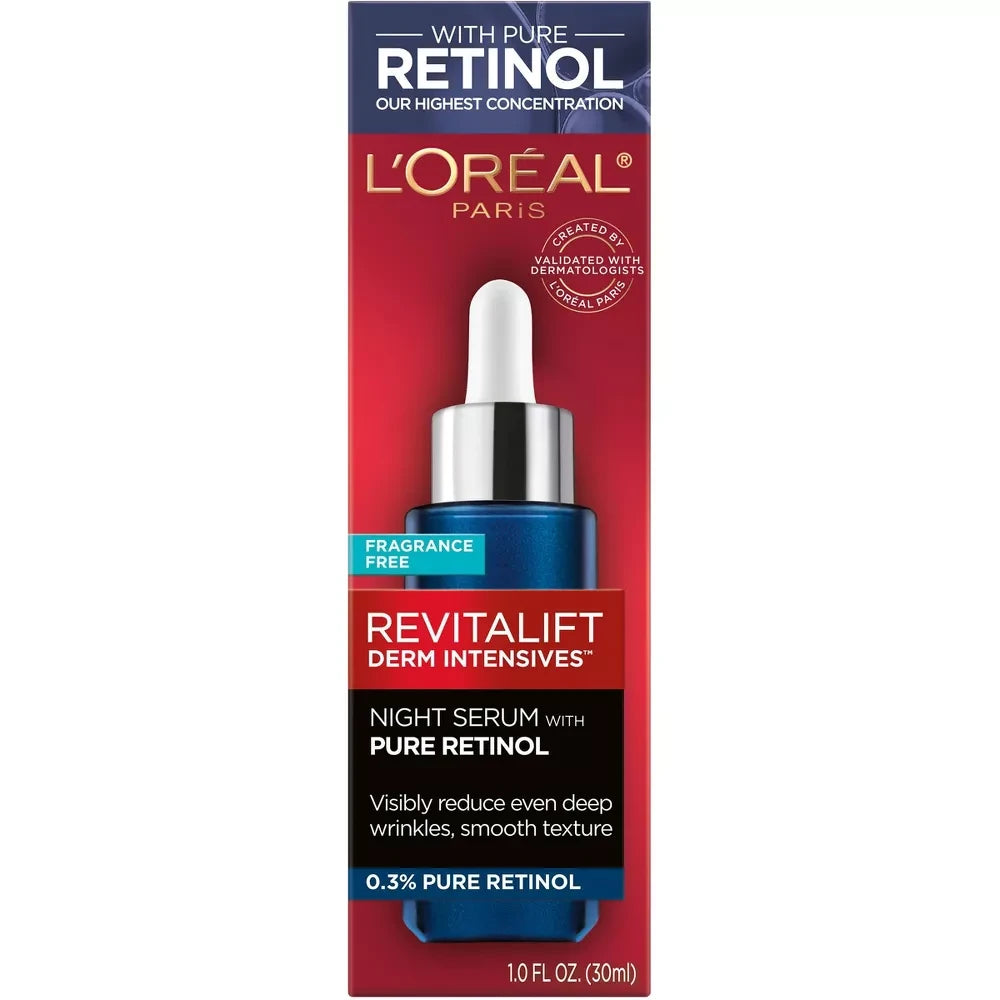 L'Oreal Paris Revitalift Derm Intensives Retinol Night Serum - 1 fl Oz (Pack of 24)