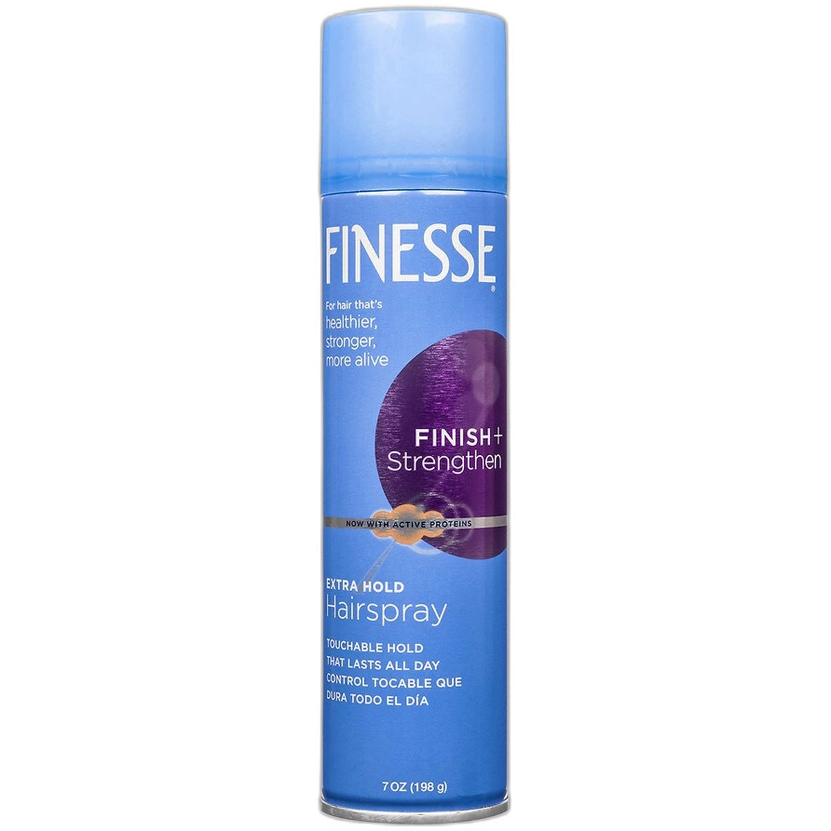 Finesse Finish Strengthen Extra Hold Aerosol Hair Styling Spray 7Oz (Pack of 12)