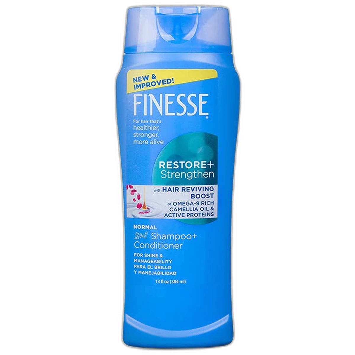 Finesse Restore Plus Strengthen 2 In 1 Texture Enhancing Shampoo And Conditioner 13Oz (Pack of 6)
