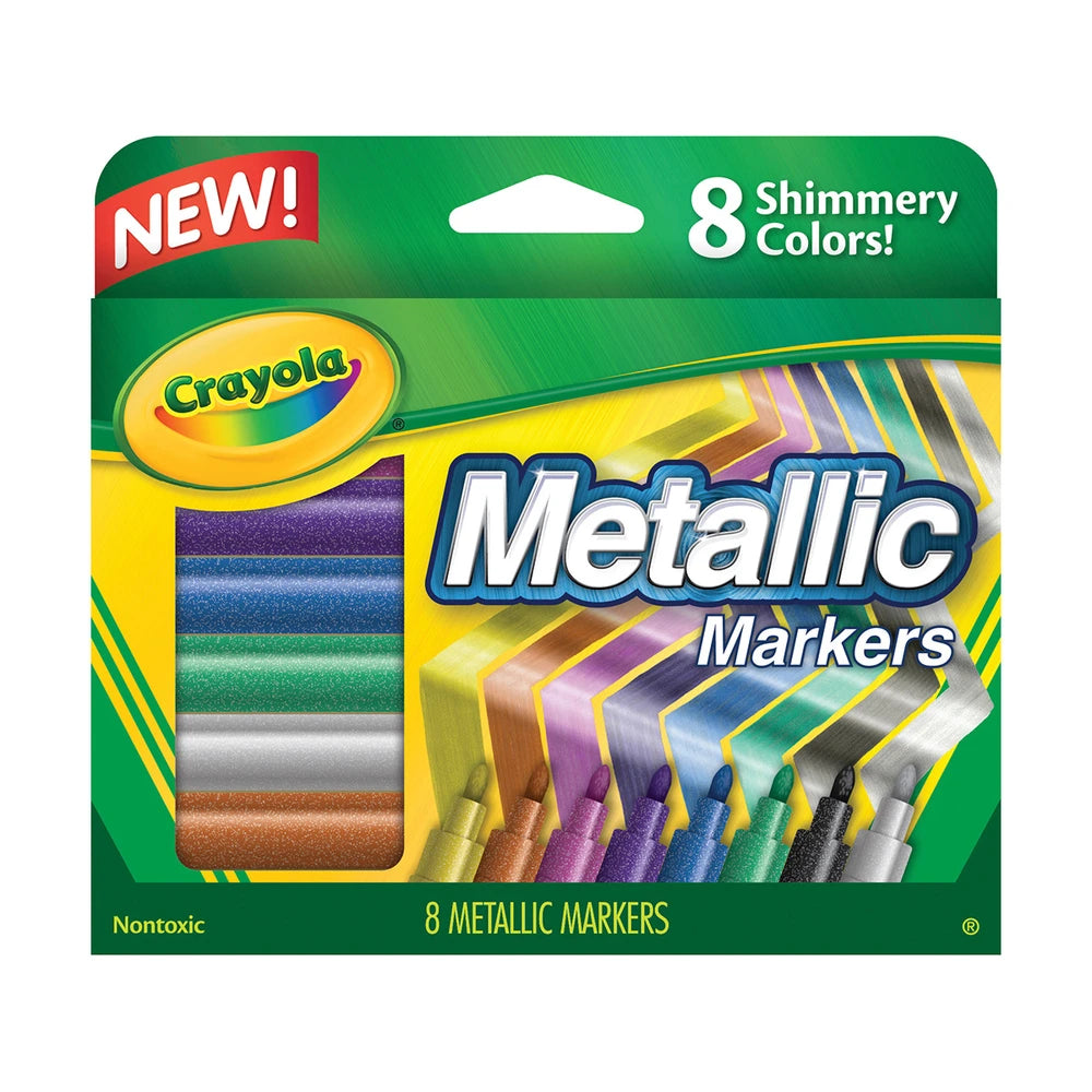 Crayola Metallic Markers-Shimmery Colors 8/Pkg (Pack of 24)