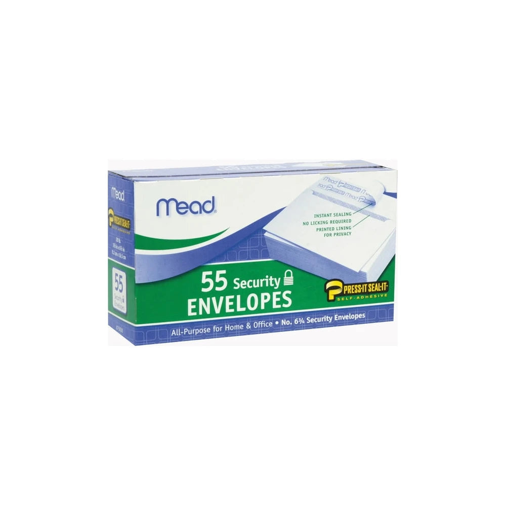 Mead Press-It Seal-It #6 3/4 Security Envelopes White #6 3/4 6.24 Oz (Pack of 24)