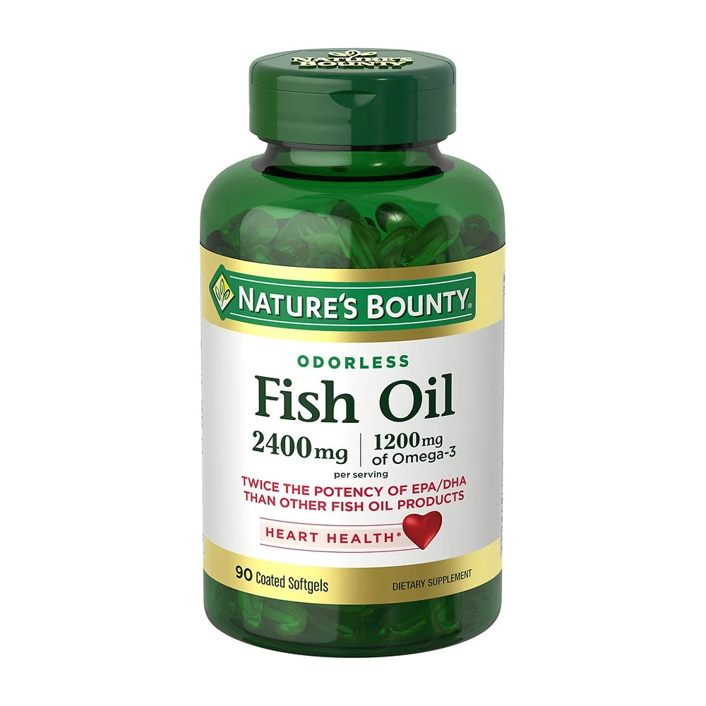 Nature s Bounty Fish Oil Softgels Double Strength 2400 Mg 90 Ct (Pack of 24)