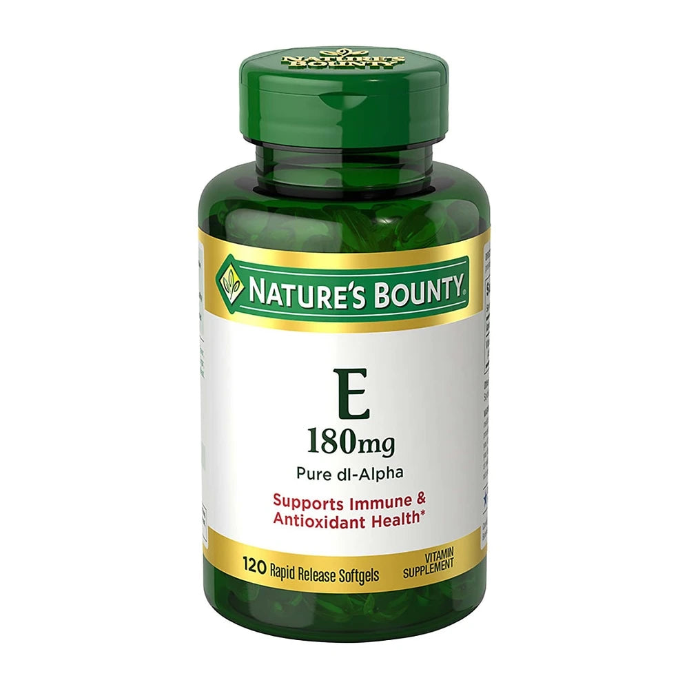 Nature s Bounty® Vitamin E Pure dl-Alpha 180mg (400 IU) 120 Softgels (Pack of 24)