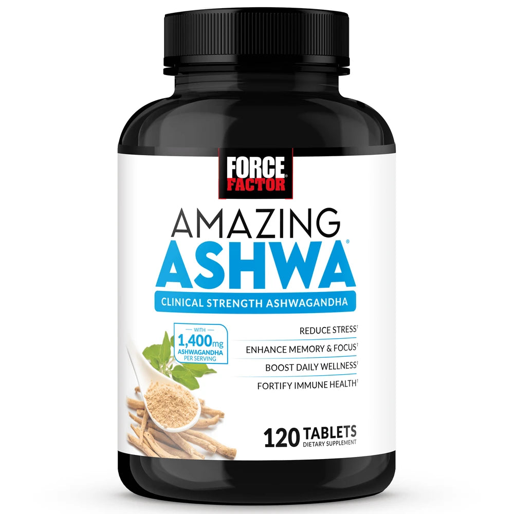 Force Factor Amazing Ashwa KSM-66 Ashwagandha Tablets for Stress Relief 120 Ta 6.8 Oz (Pack of 24)