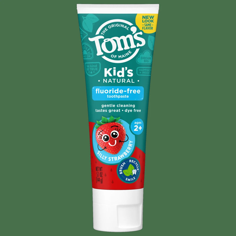 Tom s of Maine Kids Fluoride-Free Natural Toothpaste Silly Strawberry 5.1 Oz (Pack of 24)