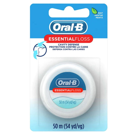 Oral-B Essentialfloss Cavity Defense Dental Floss, Mint, 50 M 0.64 Oz (Pack Of 24)