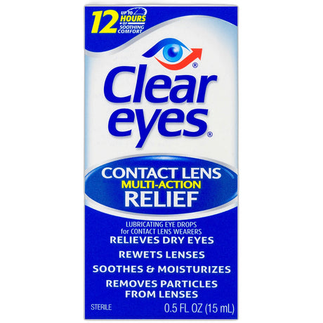 Clear Eyes Clear Contact Lens Relief Eye Drops0.5Oz (Pack Of 24)