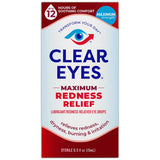 Clear Eyes Maximum Redness Relief Lubricant Eye Drops 0.5Oz (Pack Of 24)