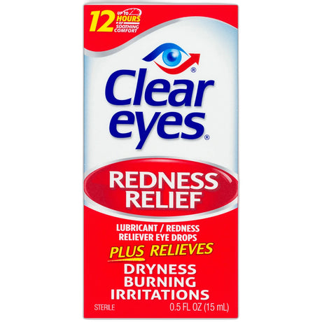Clear Eyes Redness Relief Eye Drops 0.5Oz (Pack of 36)