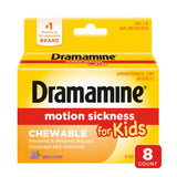 Dramamine Kids Chewable Motion Sickness Relief Tablets for Nausea, Dizziness & Vomiting - Grape -  8ct (Pack of 24)