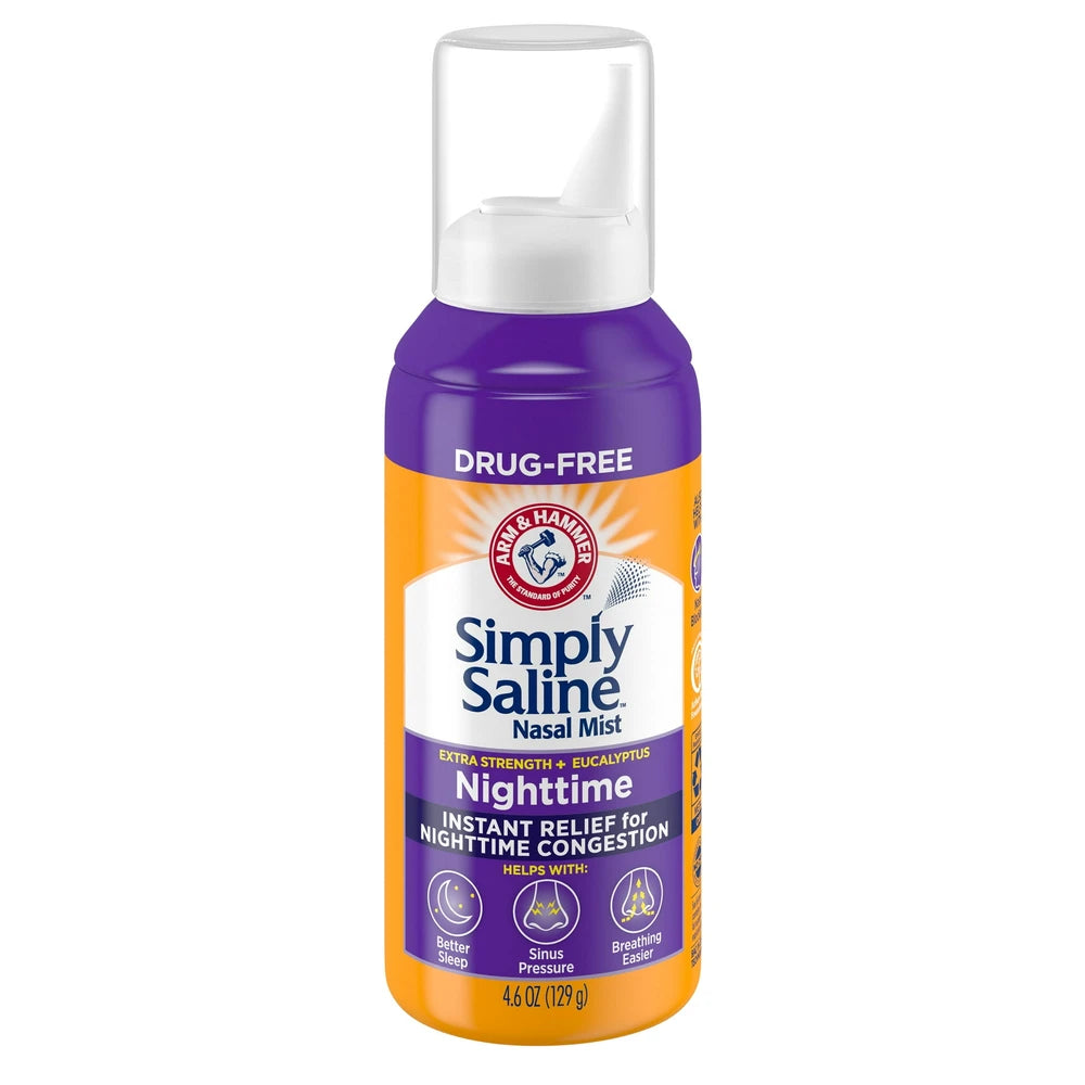 ARM HAMMER Simply Saline Nighttime Nasal Mist 4.6- Instant Relief for SEVERE C 4.6 Oz (Pack of 24)