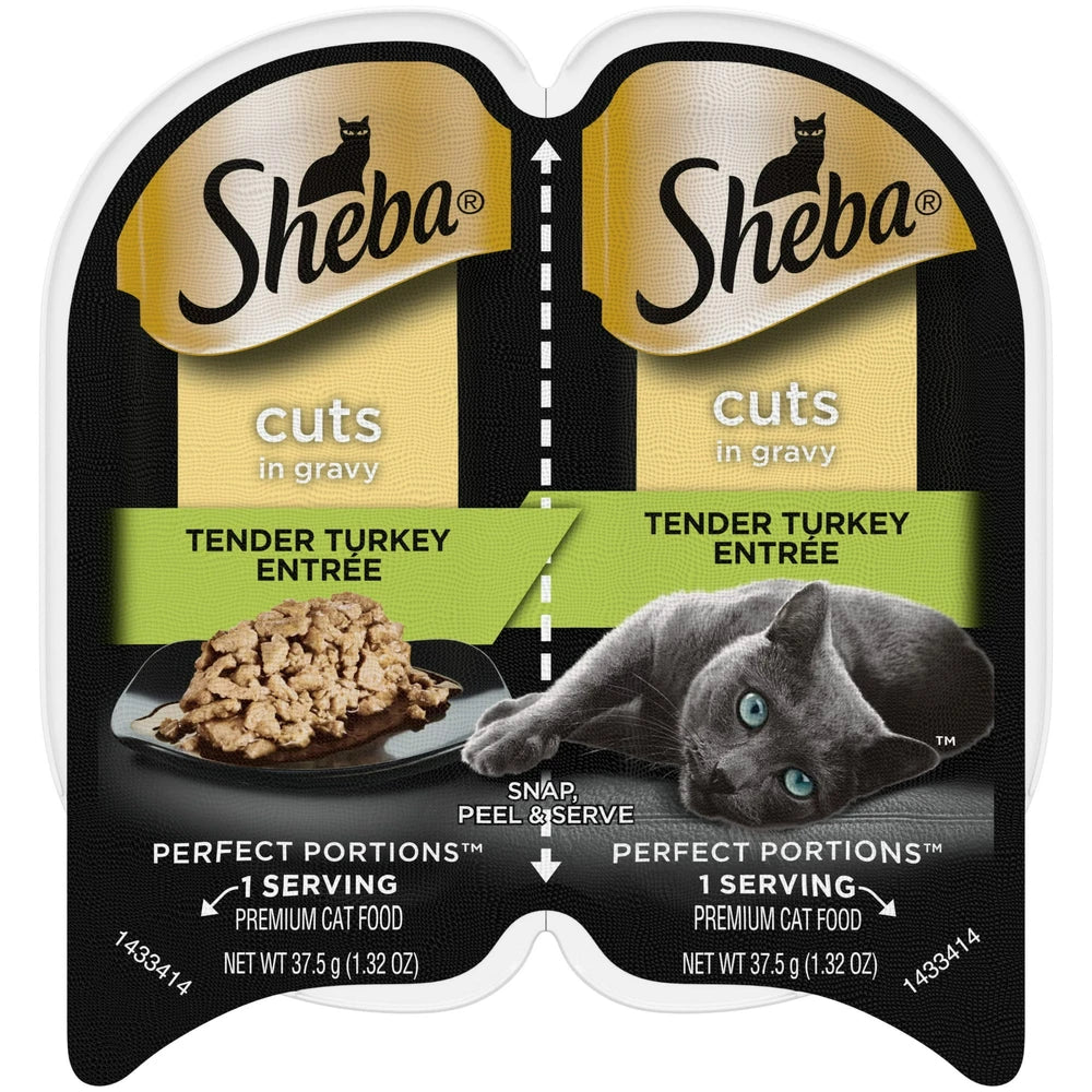 Sheba Wet Cat Food Cuts In Gravy Tender Turkey Entree 2.6 Oz (Pack of 24)