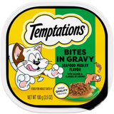 Temptations Bites in Gravy Seafood Flavor Adult Cat Food 3.5 Oz(Pack of 24)