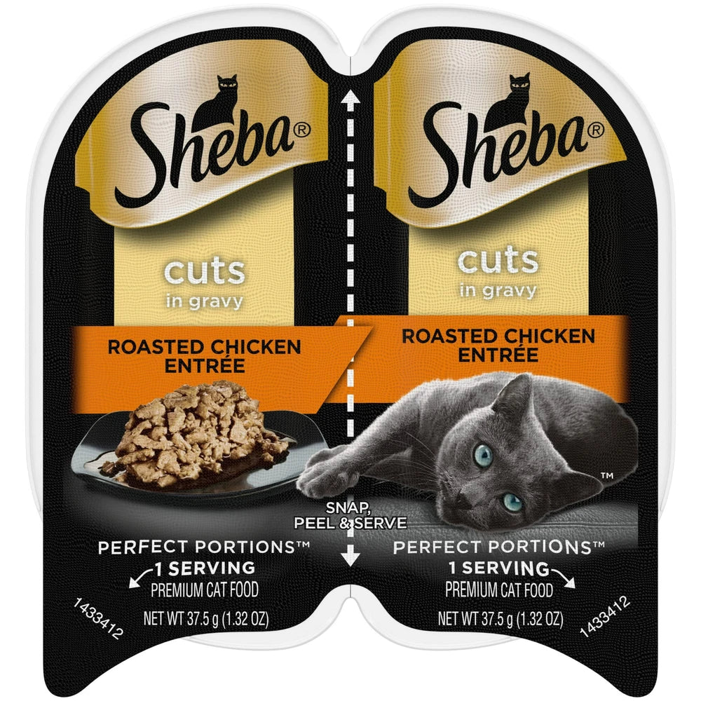 Sheba Perfect Portions Cuts in Gravy Roasted Chicken Flavor Wet Cat Food - 2.60 Oz (Pack of 24)