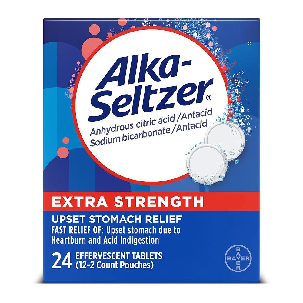Alka-Seltzer Effervescent Extra Strength - 24 Tablets, (B073V3NZQW) 4 Oz (Pack of 30)