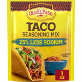 Old El Paso Taco Seasoning 25% Less Sodium 1 Oz (Pack of 32)