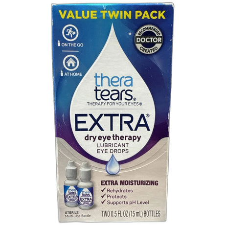 Thera Tears Extra Dry Eye Therapy Lubricant Eye Drops 0.5Oz (Pack Of 24)