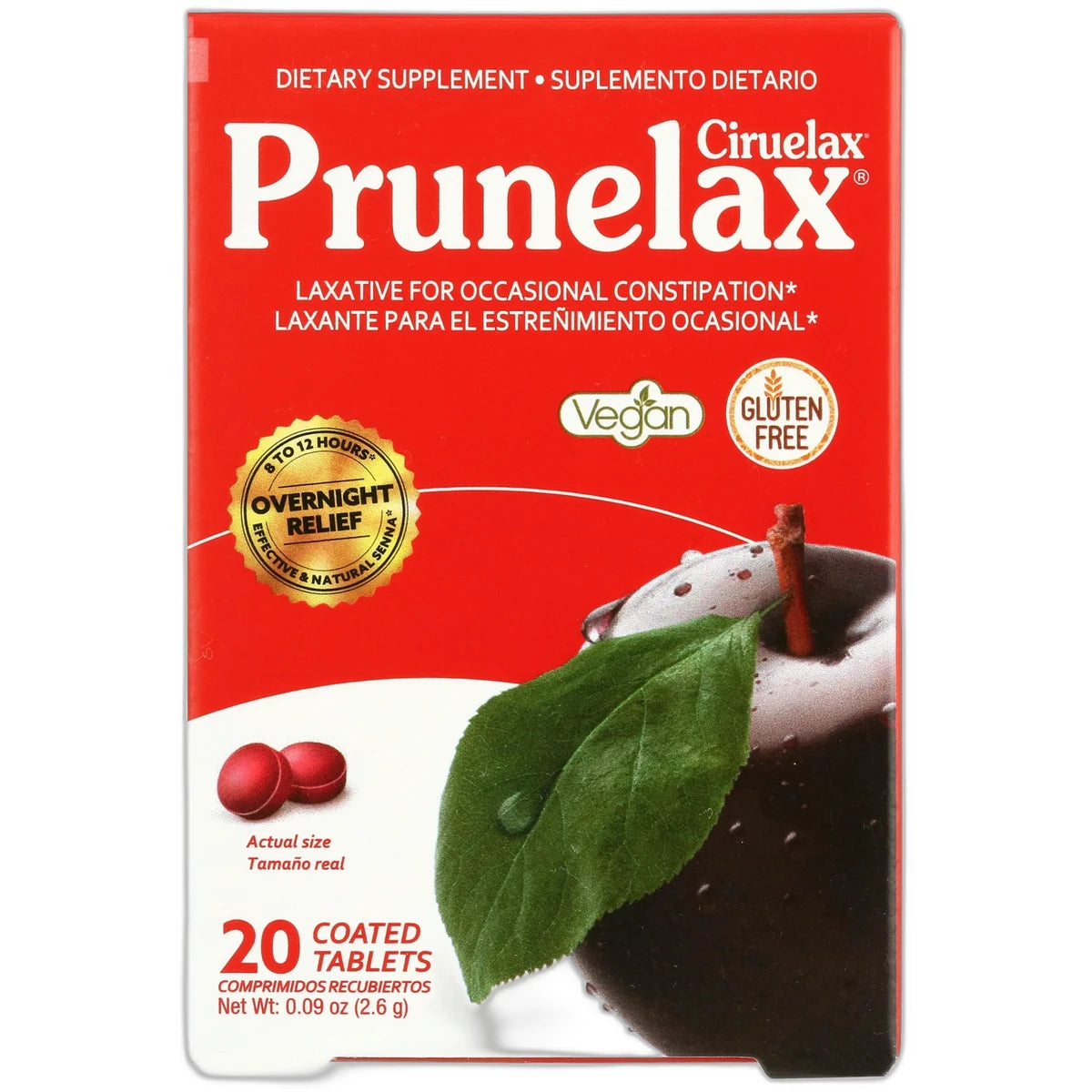 Prunelax Ciruelax Minitabs Natural Laxative Coated Tablets 0.09Oz (Pack Of 72)