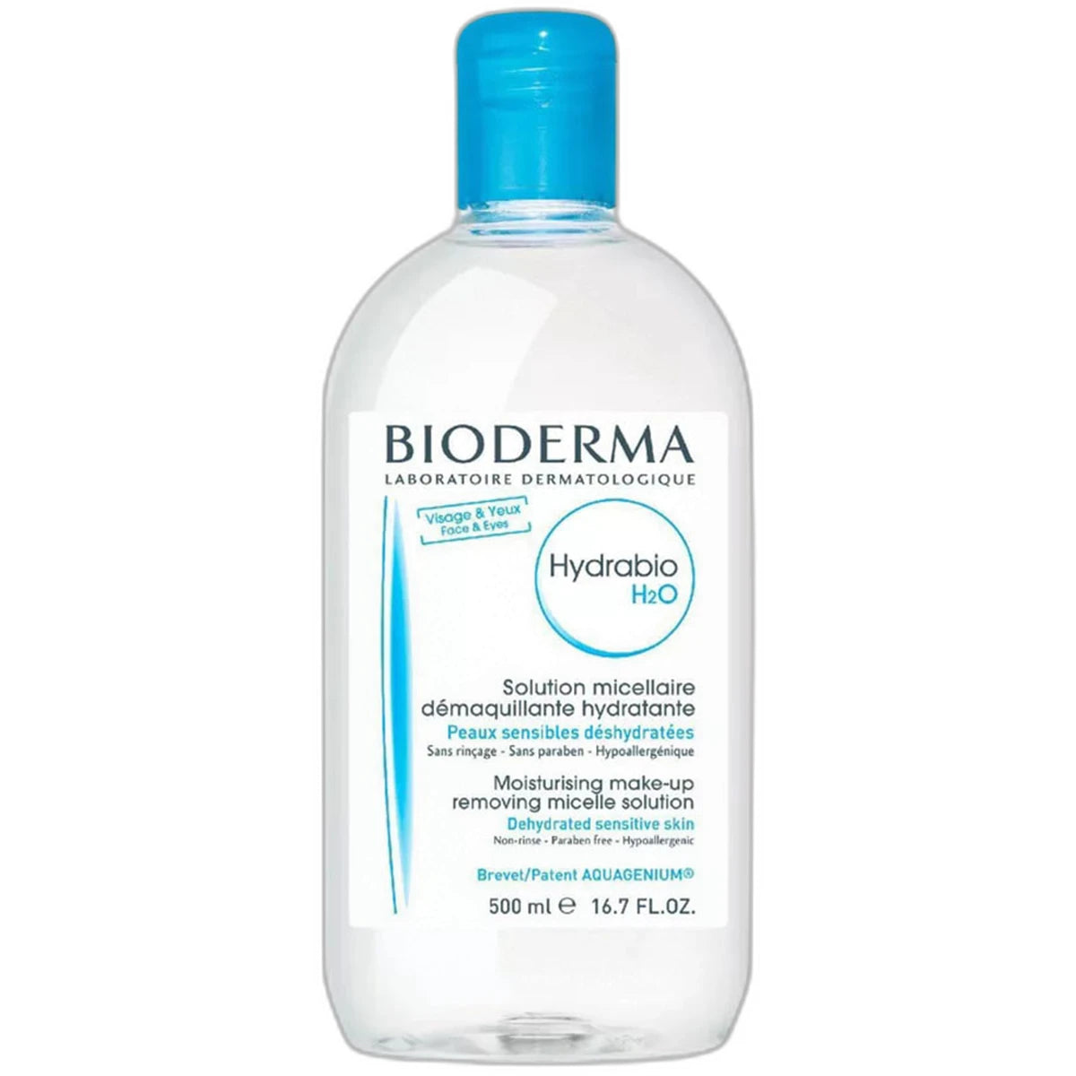 Bioderma Hydrabio H2O Micellar Water Makeup Remover 16.7Oz (Pack of 12)