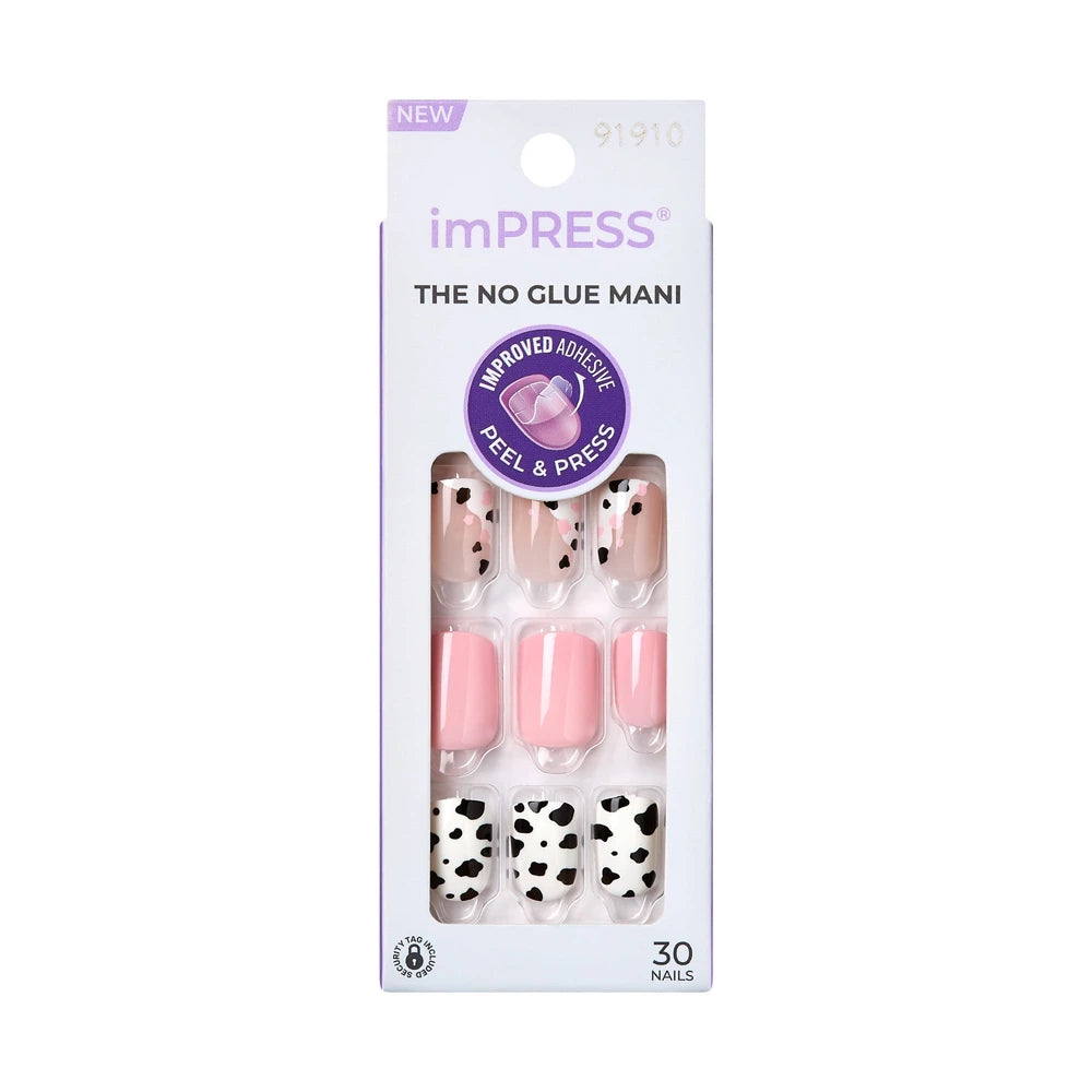 KISS imPRESS Press on Nails One Chance Pink Short Squoval 30 Count (Pack of 36)
