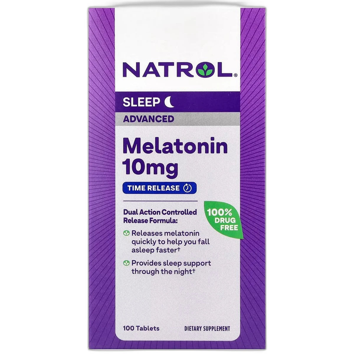 Natrol Melatonin Advanced Sleep 10 Mg Time Release Supplement Tablets 2.08oz (Pack of 12)