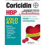 Coricidin HBP Cold & Flu Relief Tablets High Blood Pressure 20 Ct (Pack of 36)
