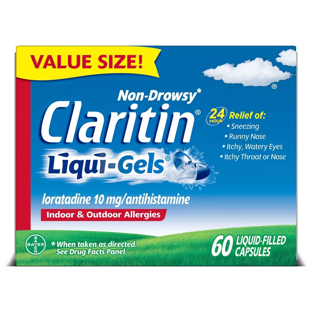 Claritin Liqui-Gels 24 Hour Non-Drowsy Allergy Medicine Loratadine Antihistamin (Pack of 36)