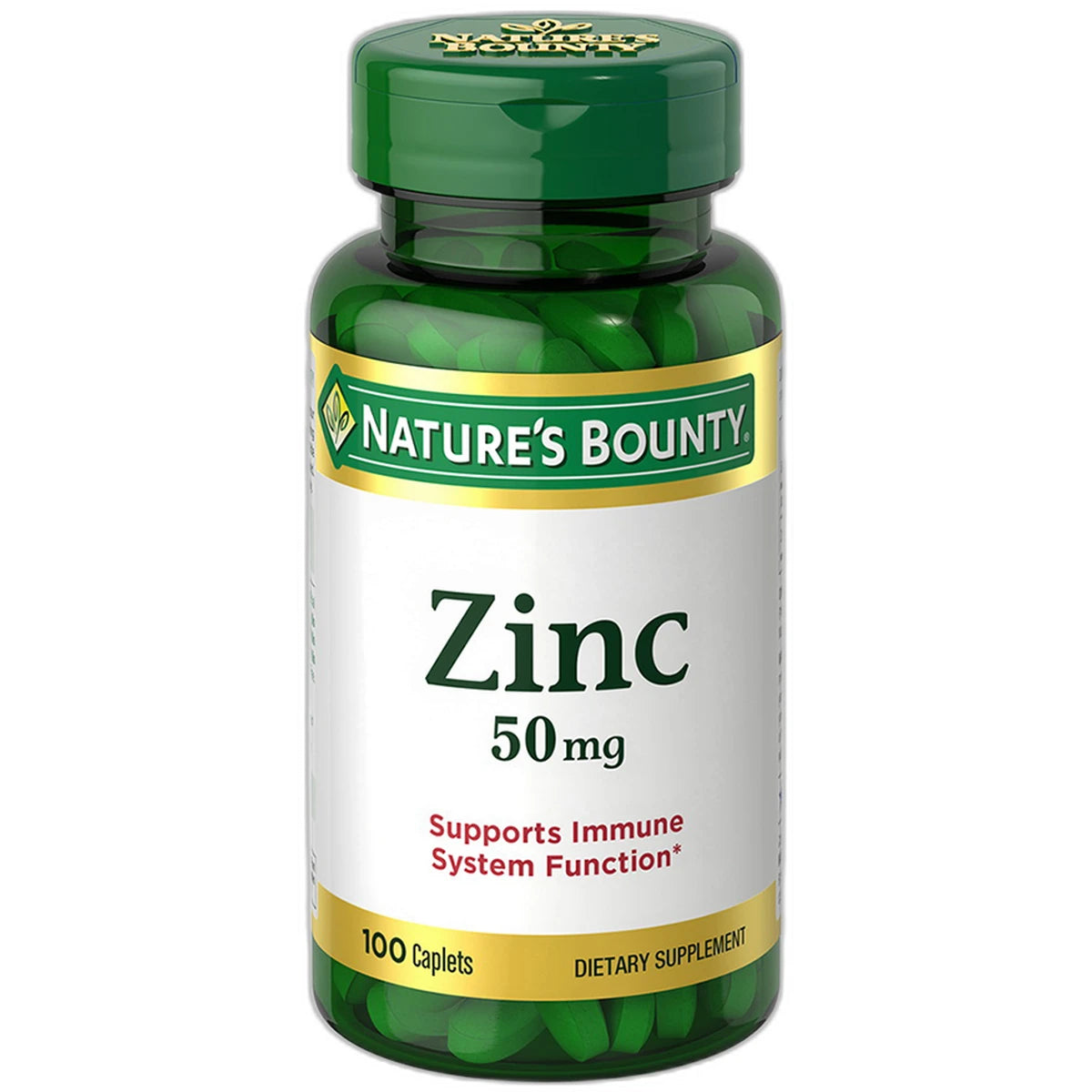 Natures Bounty Chelated Zinc Gluconate 50 Mg Caplets 7.05Oz (Pack of 24)