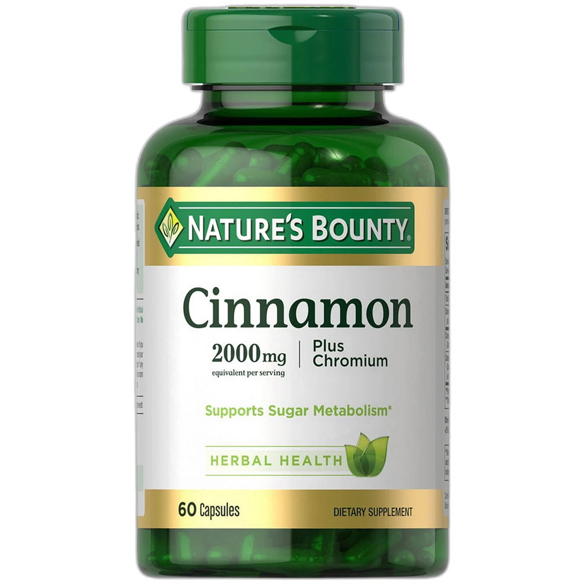 Natures Bounty Cinnamon 2000 Plus Chromium High Potency Dietary Supplement Capsules60 Ea 4Oz (Pack of 24)
