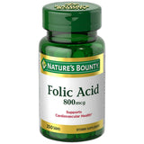 Natures Bounty Folic Acid 800 Mcg Maximum Strength Tablets 2.4Oz (Pack of 24)