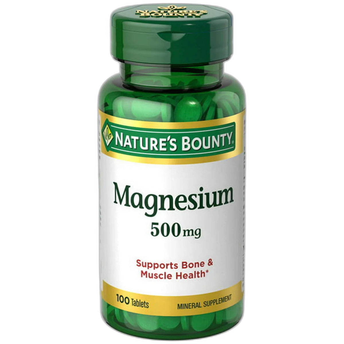 Natures Bounty Generic Magnesium High Potency 500 Mg Tablets 6.26Oz (Pack of 24)