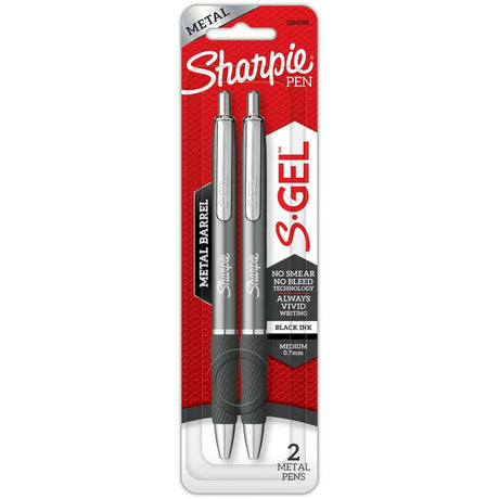 Sharpie S-Gel Gel Pens Sleek Metal Barrel Gunmetal Medium Point (0.7mm) Bla (Pack of 36)